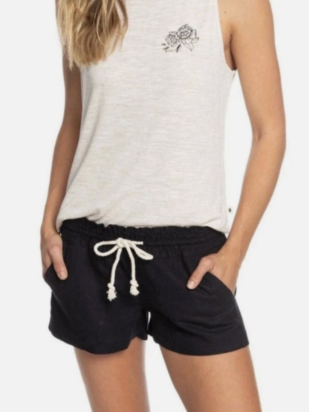 Roxy Black Linen Shorts